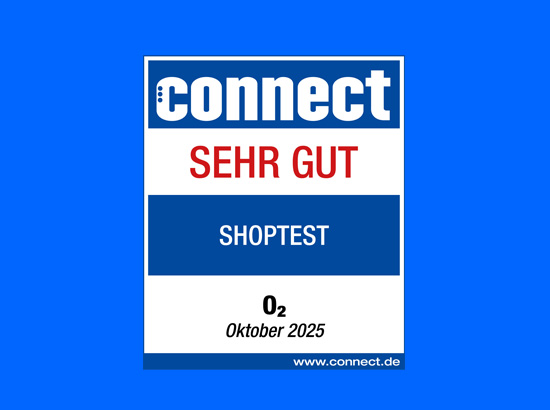 connect Shop-Test Oktober 2024: Sehr gutes Ergebnis für die o2 Shops. Link: connect.de